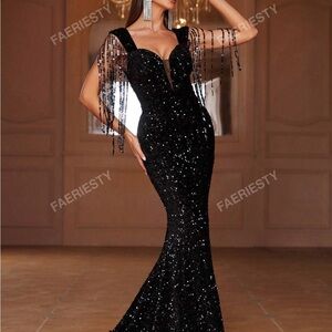 Elegant Black Sequin Gown